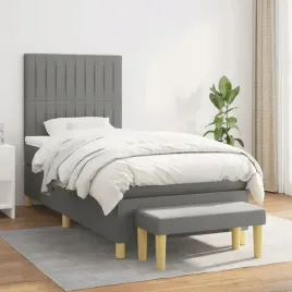 vidaxl-lozko-kontynentalne-z-materacem-ciemnoszara-tkanina-90x200-cm