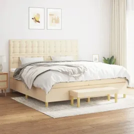 vidaxl-lozko-kontynentalne-z-materacem-kremowe-tkanina-200x200-cm