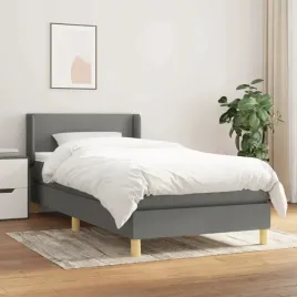 vidaxl-lozko-kontynentalne-z-materacem-ciemnoszara-tkanina-100x200-cm
