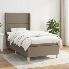 vidaxl-lozko-kontynentalne-z-materacem-taupe-tkanina-90x190-cm