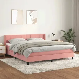 vidaxl-lozko-kontynentalne-z-materacem-rozowe-160x200-cm-aksamit