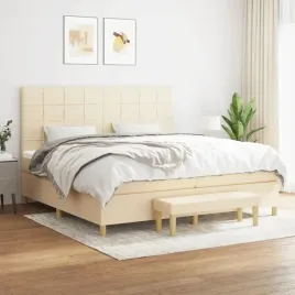 vidaxl-lozko-kontynentalne-z-materacem-kremowe-tkanina-200x200-cm