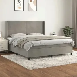 vidaxl-lozko-kontynentalne-z-materacem-jasnoszare-180x200cm-aksamit