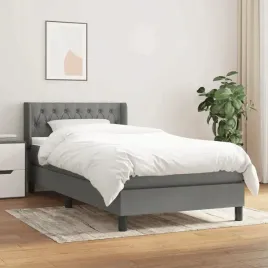 vidaxl-lozko-kontynentalne-z-materacem-ciemnoszara-tkanina-90x190-cm