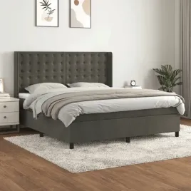 vidaxl-lozko-kontynentalne-z-materacem-ciemnoszare-160x200cm-aksamit