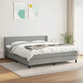 vidaxl-lozko-kontynentalne-z-materacem-jasnoszare-tkanina-160x200-cm