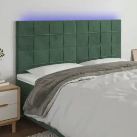 vidaxl-zaglowek-do-lozka-z-led-ciemnozielony-160x5x118-128-cm