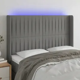 vidaxl-zaglowek-do-lozka-z-led-ciemnoszary-147x16x118-128cm-tkanina
