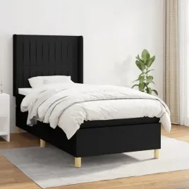 vidaxl-lozko-kontynentalne-z-materacem-czarne-tkanina-90x200-cm