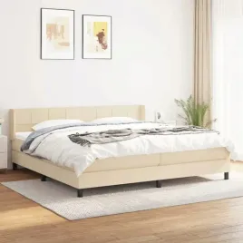 vidaxl-lozko-kontynentalne-z-materacem-kremowe-tkanina-200x200-cm