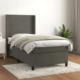 vidaxl-lozko-kontynentalne-z-materacem-ciemnoszary-aksamit-100x200cm