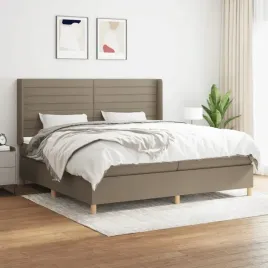 vidaxl-lozko-kontynentalne-z-materacem-taupe-tkanina-200x200-cm