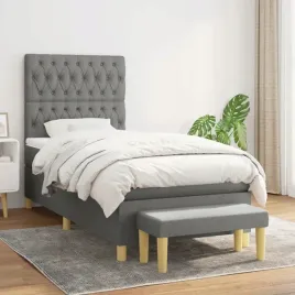 vidaxl-lozko-kontynentalne-z-materacem-ciemnoszara-tkanina-90x200-cm