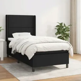 vidaxl-lozko-kontynentalne-z-materacem-czarne-tkanina-80x200-cm