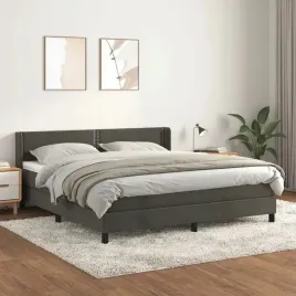 vidaxl-lozko-kontynentalne-z-materacem-ciemnoszare-160x200cm-aksamit