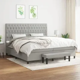 vidaxl-lozko-kontynentalne-z-materacem-jasnoszare-tkanina-200x200-cm