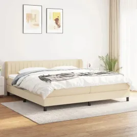 vidaxl-lozko-kontynentalne-z-materacem-kremowe-tkanina-200x200-cm
