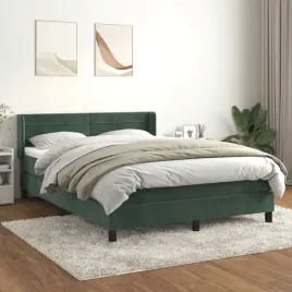 vidaxl-lozko-kontynentalne-z-materacem-ciemnozielone-140x200-cm