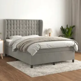 vidaxl-lozko-kontynentalne-z-materacem-jasnoszare-140x190cm-aksamit