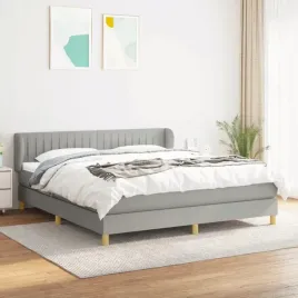 vidaxl-lozko-kontynentalne-z-materacem-jasnoszare-tkanina-160x200-cm