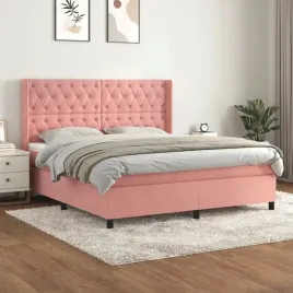 vidaxl-lozko-kontynentalne-z-materacem-rozowe-160x200-cm-aksamit