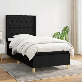 vidaxl-lozko-kontynentalne-z-materacem-czarne-tkanina-80x200-cm