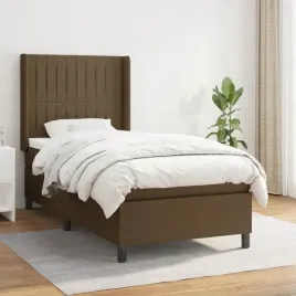 vidaxl-lozko-kontynentalne-z-materacem-brazowe-tkanina-100x200-cm