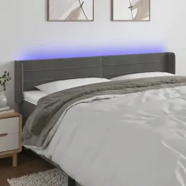 vidaxl-zaglowek-do-lozka-z-led-ciemnoszary-203x16x78-88-cm-aksamit