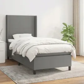 vidaxl-lozko-kontynentalne-z-materacem-ciemnoszara-tkanina-90x200-cm