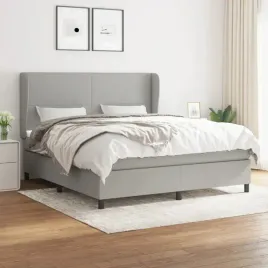 vidaxl-lozko-kontynentalne-z-materacem-jasnoszare-tkanina-160x200-cm