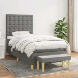 vidaxl-lozko-kontynentalne-z-materacem-ciemnoszara-tkanina-90x190-cm