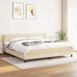 vidaxl-lozko-kontynentalne-z-materacem-kremowe-tkanina-200x200-cm