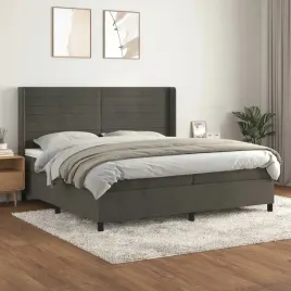 vidaxl-lozko-kontynentalne-z-materacem-ciemnoszary-aksamit-200x200cm