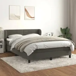 vidaxl-lozko-kontynentalne-z-materacem-ciemnoszara-aksamit-140x190cm