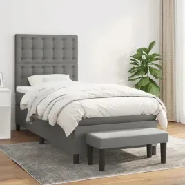vidaxl-lozko-kontynentalne-z-materacem-ciemnoszara-tkanina-90x200-cm