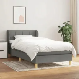 vidaxl-lozko-kontynentalne-z-materacem-ciemnoszara-tkanina-90x190-cm