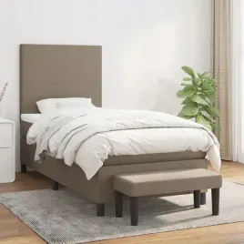 vidaxl-lozko-kontynentalne-z-materacem-taupe-tkanina-100x200-cm