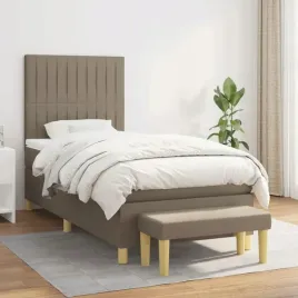 vidaxl-lozko-kontynentalne-z-materacem-taupe-tkanina-90x190-cm