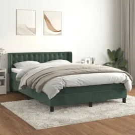vidaxl-lozko-kontynentalne-z-materacem-ciemnozielone-140x200-cm
