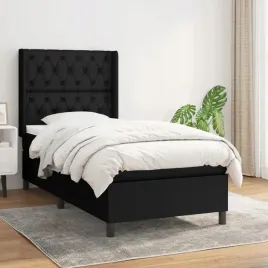 vidaxl-lozko-kontynentalne-z-materacem-czarne-tkanina-80x200-cm