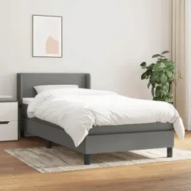 vidaxl-lozko-kontynentalne-z-materacem-ciemnoszara-tkanina-100x200-cm