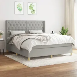 vidaxl-lozko-kontynentalne-z-materacem-jasnoszare-tkanina-160x200-cm