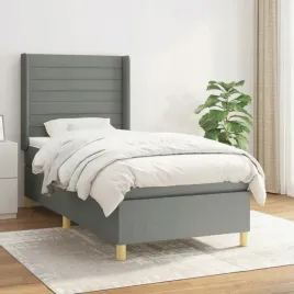 vidaxl-lozko-kontynentalne-z-materacem-ciemnoszara-tkanina-90x190-cm