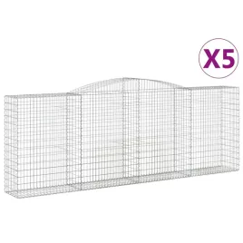 vidaxl-kosze-gabionowe-5-szt-400x50x140-160-cm-galwanizowane-zelazo