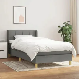 vidaxl-lozko-kontynentalne-z-materacem-ciemnoszara-tkanina-100x200-cm