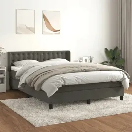 vidaxl-lozko-kontynentalne-z-materacem-ciemnoszara-aksamit-140x190cm
