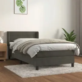 vidaxl-lozko-kontynentalne-z-materacem-ciemnoszary-aksamit-100x200cm