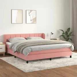 vidaxl-lozko-kontynentalne-z-materacem-rozowe-160x200-cm-aksamit
