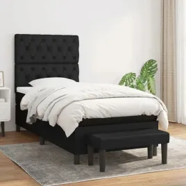 vidaxl-lozko-kontynentalne-z-materacem-czarne-tkanina-80x200-cm
