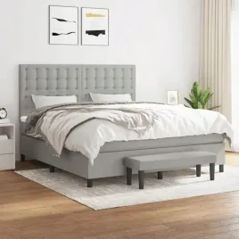 vidaxl-lozko-kontynentalne-z-materacem-jasnoszare-tkanina-160x200-cm